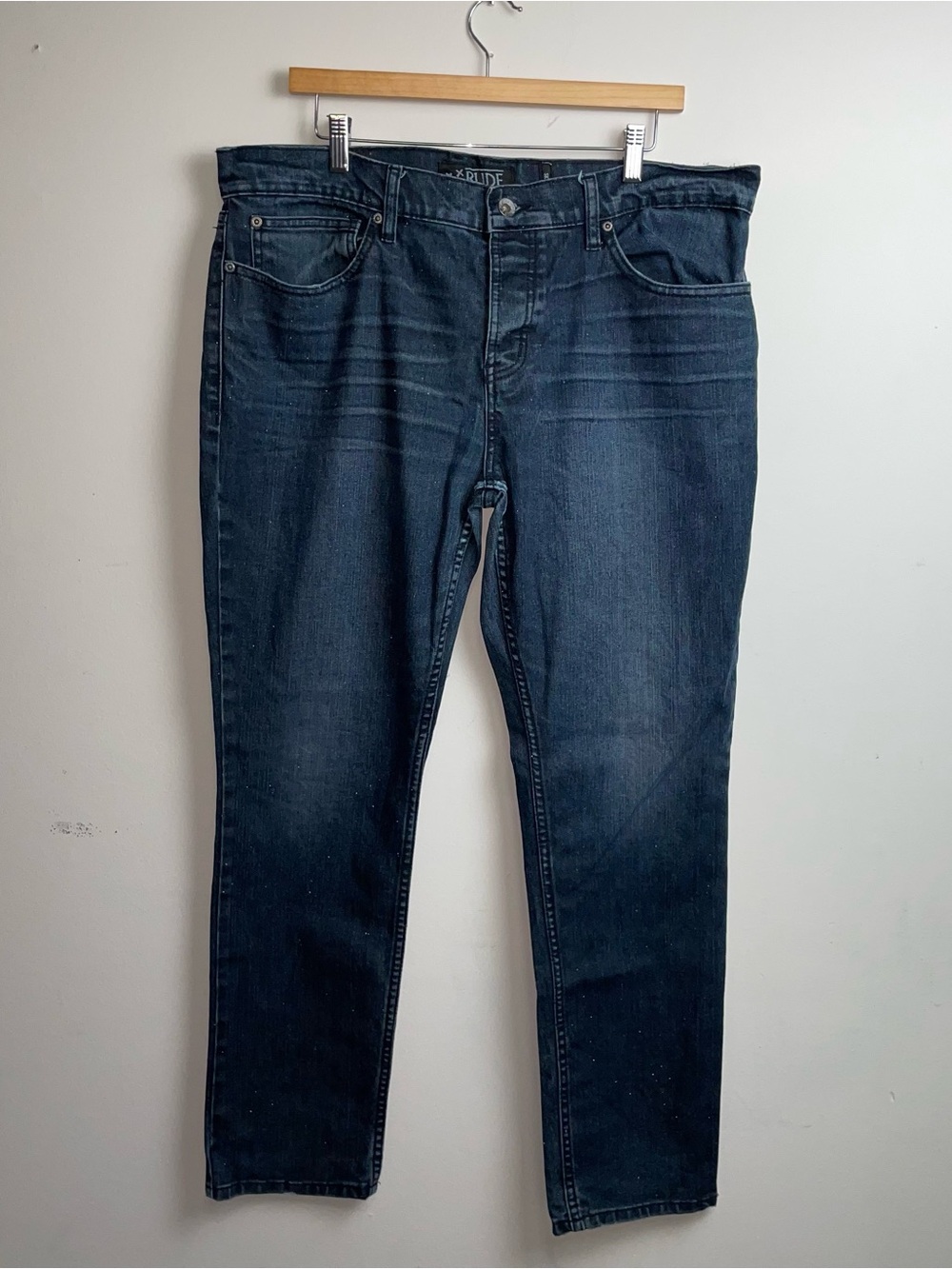 RUDE Men's Straight Leg Jeans in Dark Blue 38x30